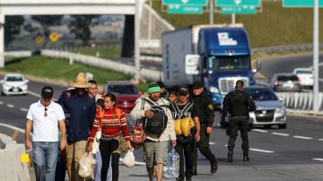 Imágenes capturadas el 11 de noviembre de 2018, cuando inmigrantes de Centro América se desplazan en caravana hacía EEUU.