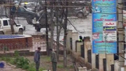 La escena del ataque suicida en Siria.