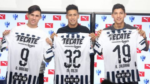 Los refuerzos de Rayados Adam Bareiro, Maximiliano Meza y Angel Zaldívar.