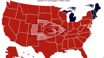 Casi todo el territorio estadounidense está con Kansas City Chiefs en la Final de la Conferencia Americana