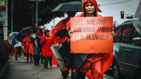 Los maestros se lanzaron a las calles por seis días y soportaron la lluvia de la semana pasada. / twitter: @utlanow.