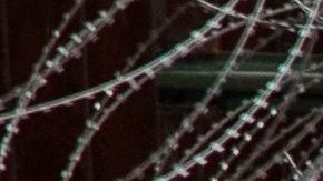 La foto muestra una alta valla reforzada con alambre de púas en Nogales. Robert Bushell/CBP