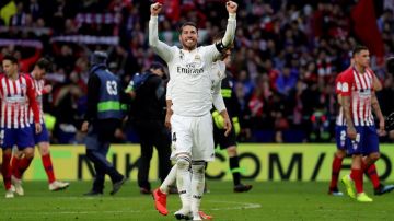 Sergio Ramos celebra el triunfo del Real Madrid sobre el Atlético de Madrid