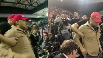 El periodista fue violentamente empujado y arrastrado por un seguidor de Trump