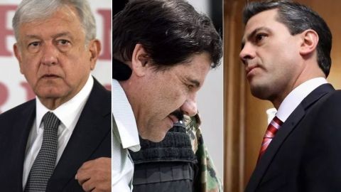 Andrés Manuel López Obrador, Joaquín "El Chapo" Guzmán y Enrique Peña Nieto.