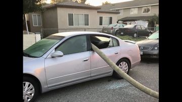 Bomberos de Anaheim rompieron el auto.