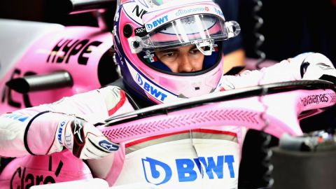 El piloto mexicano de la escudería Force India de Fórmula 1 Sergio Pérez.