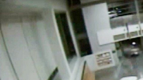 El auto se introdujo en el lobby de la jefatura. (LAPD)