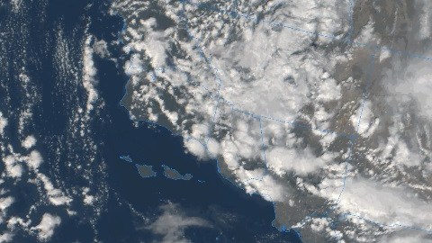 Imágenes satelitales de la tormenta que impactó al sur de California el 21 de febrero del 2019.
