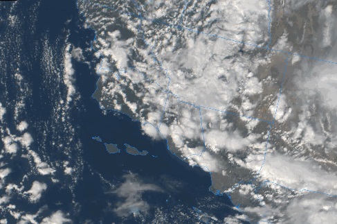 Imágenes satelitales de la tormenta que impactó al sur de California el 21 de febrero del 2019.
