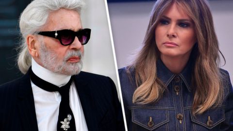 Melania Trump y Karl Lagerfeld