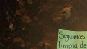 La narcomanta fue divisada en Tijuana.