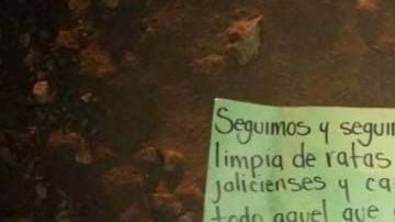 La narcomanta fue divisada en Tijuana.