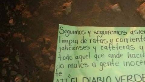 La narcomanta fue divisada en Tijuana.