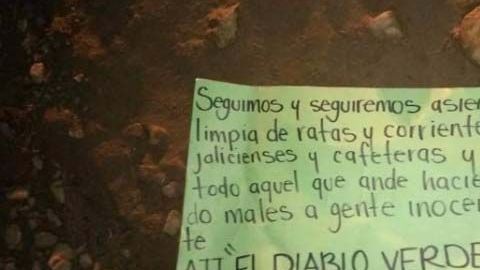 La narcomanta fue divisada en Tijuana.