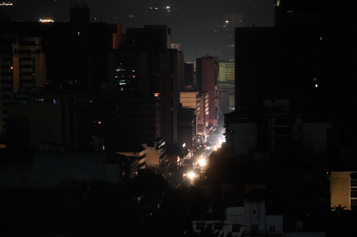 El apagón en el barrio de El Chacao, en Caracas.
