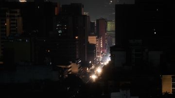 El apagón en el barrio de El Chacao, en Caracas.