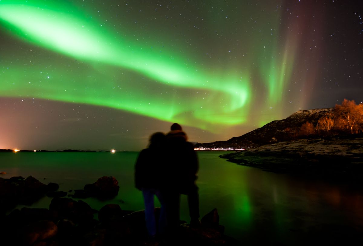Aurora boreal en Lofoten, Noruega, en enero de 2014. 