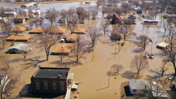 Las inundaciones en Hamburgo, Iowa, el 20 de marzo de 2019.