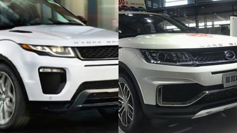 Ranger Rover Evoque (i) y su clon, la Landwind X7 (d)