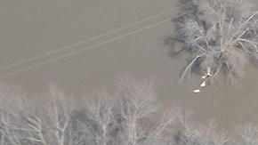 Los diques fallaron en el río Missouri en el condado de Fremont, el 23 de marzo.