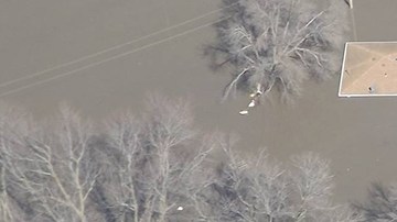 Los diques fallaron en el río Missouri en el condado de Fremont, el 23 de marzo.