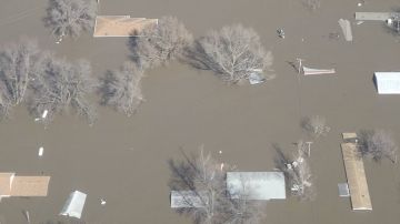 Los diques fallaron en el río Missouri en el condado de Fremont, el 23 de marzo.