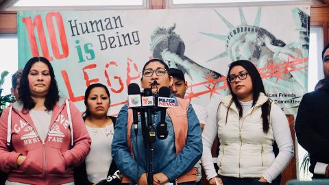 Trabajadores de un mercado coreano en San Diego denuncian una redada de ICE en su centro de trabajo. (Cortesía AFSC San Diego)