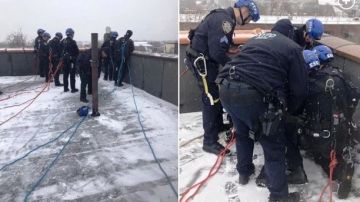 Rescate en la azotea del edificio