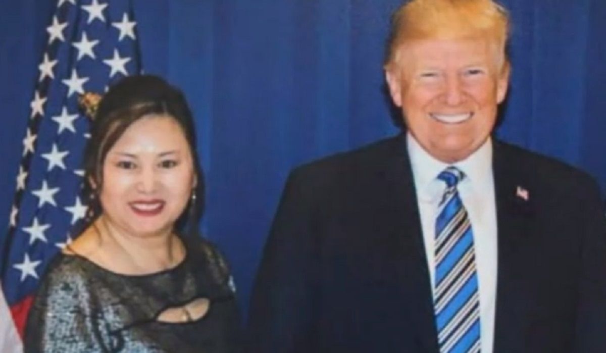 Li "Cindy" Lang y el presidente Donald Trump.