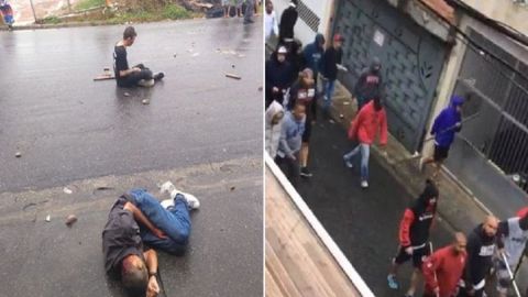 Aficionados de Sao Paulo y Corinthians se trenzaron a golpes en las calles de Sao Paulo.