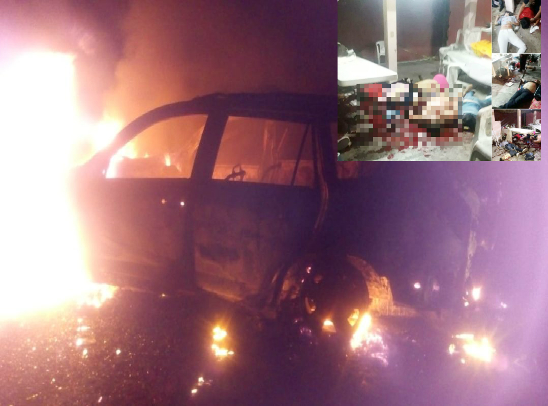 Hallan quemado al vehículo donde escaparon sicarios que mataron a 14 en Veracruz