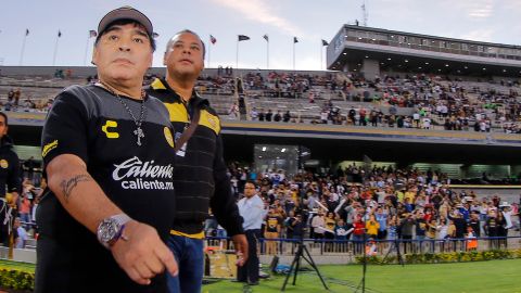 Diego Armando Maradona, técnico de Dorados de Sinaloa