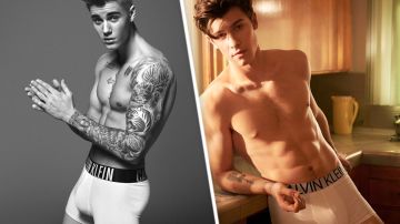 Justin Bieber y Shawn Mendes en sus respectivas campañas para Calvin Klein