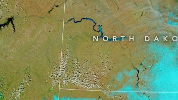 Dakota del Sur cubierta por la nieve el 13 de abril de 2019 durante el ciclón bomba.