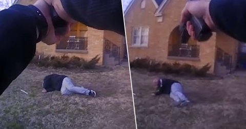 Imágenes de un policía disparando a un sospechoso.