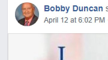 Foto de las redes sociales del alcalde Bobby Duncan.