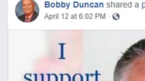 Foto de las redes sociales del alcalde Bobby Duncan.