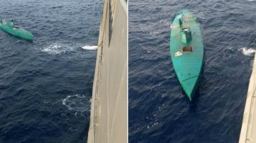 Submarino de narcotraficantes decomisado en costas de Chiapas, México