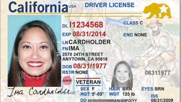 Ejemplo del Real ID en California.
