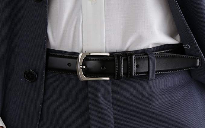 CHAOREN Cinturón para hombre hebilla de trinquete automática para cinturón de cuero para traje de negocios para hombre tamaño ajustado cinturón de 35 mm de ancho 