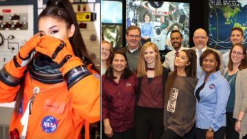 La popular cantante Ariana Grande estuvo de visita en el histórico Johnson Space Center.
