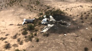 Foto de la aeronave siniestrada en una zona montañosa de Coahuila.