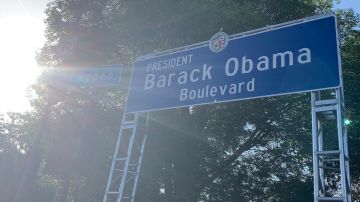 La calle en honor a Barack Obama en Los Ángeles.