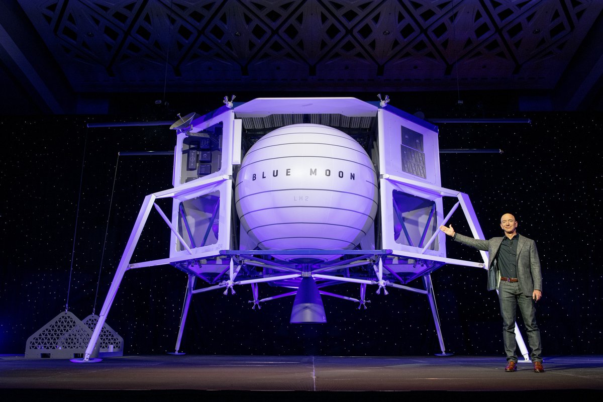 Bezos presenta su gran módulo espacial "Blue Moon".