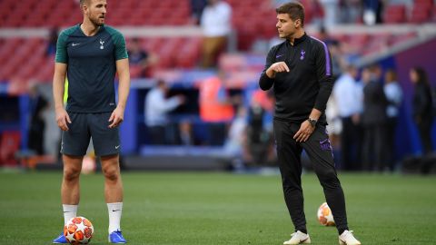 Harry Kane y Mauricio Pochettino en la víspera previo a la final de la UCL.