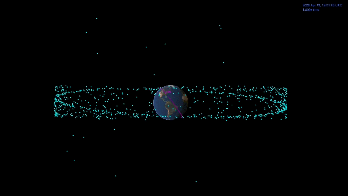 La animación muestra la distancia entre el asteroide Apophis y la Tierra.