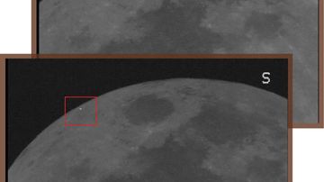 Un destello en la Luna captado por dos telescopios.