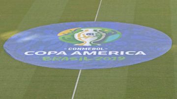 Terreno de juego de la Arena Fonte Nova de Salvador en Brasil, donde se juega la Copa América.