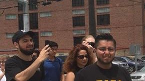 El candidato presidencial Beto O’ Rourke participó en una protesta en Houston.